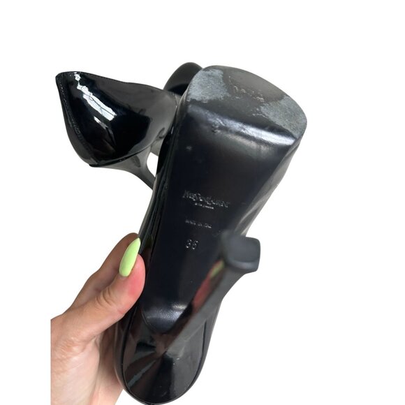 SAINT LAURENT YSL Black Patent Leather Platform Heels Size 35 / US 5 - Picture 9 of 9